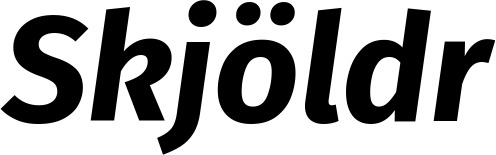 Vorschau des Bootsnamens "Skjöldr" als Schriftzug für "Bootsbeschriftung Kursiv 03"