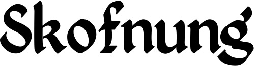 Vorschau des Bootsnamens "Skofnung" als Schriftzug für "Bootsbeschriftung Klassisch 06"