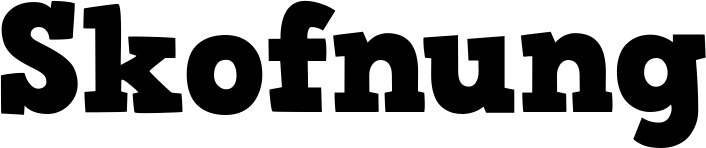 Vorschau des Bootsnamens "Skofnung" als Schriftzug für "Bootsbeschriftung Fett 03"