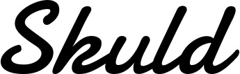 Vorschau des Bootsnamens "Skuld" als Schriftzug für "Bootsbeschriftung Klassisch 61"
