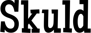 Vorschau des Bootsnamens "Skuld" als Schriftzug für "Bootsbeschriftung Neu 54"
