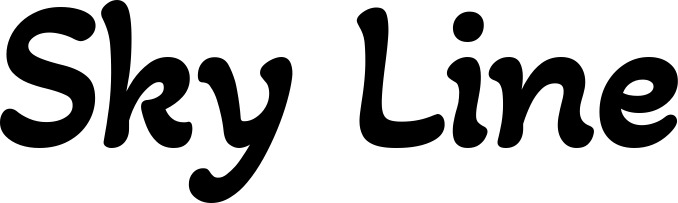 Vorschau des Bootsnamens "Sky Line" als Schriftzug für "Bootsbeschriftung Klassisch 103"