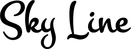 Vorschau des Bootsnamens "Sky Line" als Schriftzug für "Bootsbeschriftung Klassisch 81"