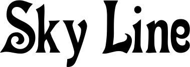 Vorschau des Bootsnamens "Sky Line" als Schriftzug für "Bootsbeschriftung Neu 44"