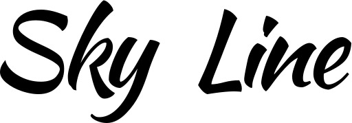 Vorschau des Bootsnamens "Sky Line" als Schriftzug für "Bootsbeschriftung Klassisch 73"