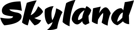 Vorschau des Bootsnamens "Skyland" als Schriftzug für "Bootsbeschriftung Neu 39"