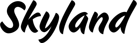 Vorschau des Bootsnamens "Skyland" als Schriftzug für "Bootsbeschriftung Klassisch 19"
