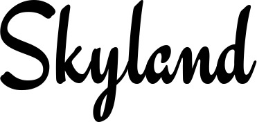 Vorschau des Bootsnamens "Skyland" als Schriftzug für "Style Klassisch 63"