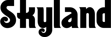 Vorschau des Bootsnamens "Skyland" als Schriftzug für "Bootsbeschriftung Neu 32"