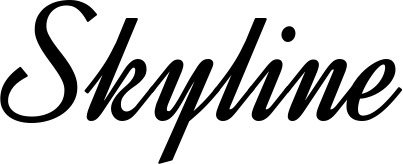 Vorschau des Bootsnamens "Skyline" als Schriftzug für "Bootsbeschriftung Klassisch 44"