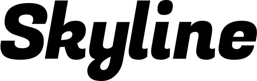 Vorschau des Bootsnamens "Skyline" als Schriftzug für "Bootsbeschriftung Kursiv 04"