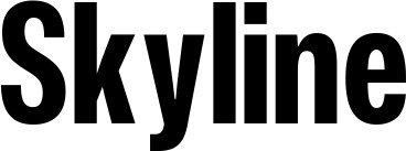 Vorschau des Bootsnamens "Skyline" als Schriftzug für "Bootsbeschriftung Fett 25"