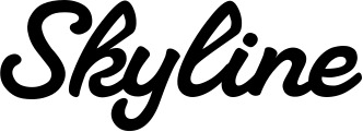 Vorschau des Bootsnamens "Skyline" als Schriftzug für "Bootsbeschriftung Klassisch 65"