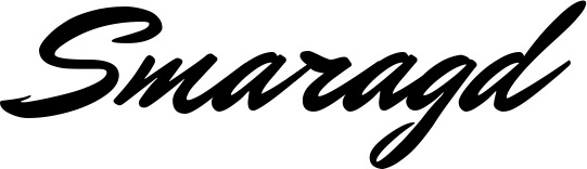 Vorschau des Bootsnamens "Smaragd" als Schriftzug für "Bootsbeschriftung Klassisch 82"