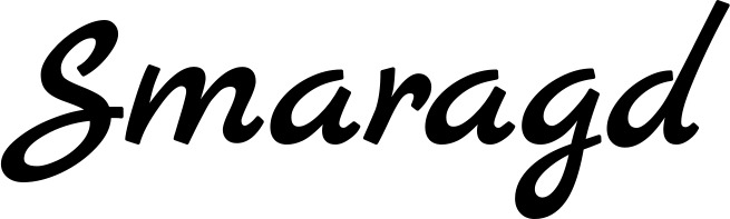 Vorschau des Bootsnamens "Smaragd" als Schriftzug für "Bootsbeschriftung Klassisch 77"