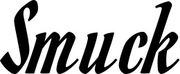 Vorschau des Bootsnamens "Smuck" als Schriftzug für "Bootsbeschriftung Klassisch 93"