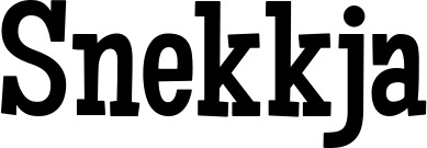 Vorschau des Bootsnamens "Snekkja" als Schriftzug für "Bootsbeschriftung Neu 54"