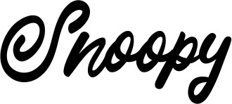 Vorschau des Bootsnamens "Snoopy" als Schriftzug für "Bootsbeschriftung Klassisch 102"