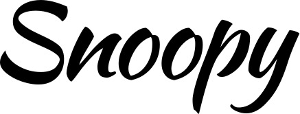 Vorschau des Bootsnamens "Snoopy" als Schriftzug für "Bootsbeschriftung Klassisch 73"