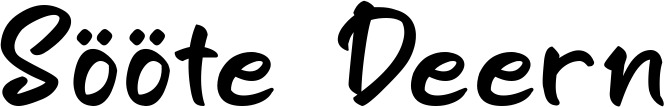 Vorschau des Bootsnamens "Sööte Deern" als Schriftzug für "Bootsbeschriftung Klassisch 95"