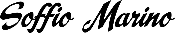 Vorschau des Bootsnamens "Soffio Marino" als Schriftzug für "Bootsbeschriftung Klassisch 29"