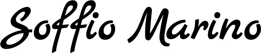 Vorschau des Bootsnamens "Soffio Marino" als Schriftzug für "Bootsbeschriftung Klassisch 77"
