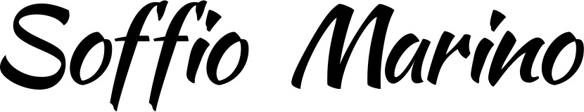 Vorschau des Bootsnamens "Soffio Marino" als Schriftzug für "Bootsbeschriftung Klassisch 73"