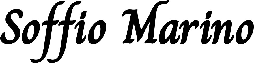 Vorschau des Bootsnamens "Soffio Marino" als Schriftzug für "Bootsbeschriftung Klassisch 51"