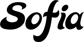 Vorschau des Bootsnamens "Sofia" als Schriftzug für "Bootsbeschriftung Klassisch 33"