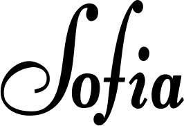 Vorschau des Bootsnamens "Sofia" als Schriftzug für "Bootsbeschriftung Klassisch 76"
