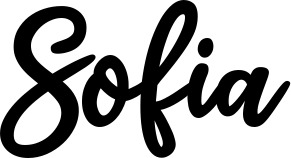 Vorschau des Bootsnamens "Sofia" als Schriftzug für "Bootsbeschriftung Klassisch 74"
