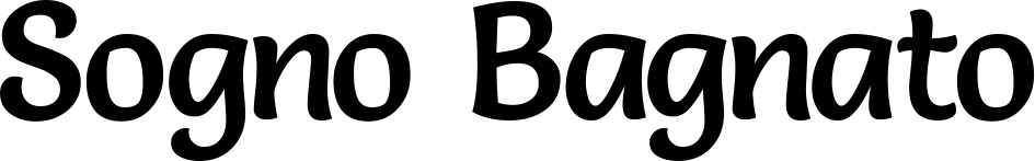 Vorschau des Bootsnamens "Sogno Bagnato" als Schriftzug für "Bootsbeschriftung Klassisch 94"