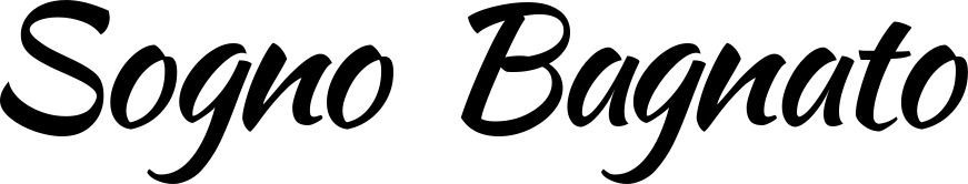 Vorschau des Bootsnamens "Sogno Bagnato" als Schriftzug für "Bootsbeschriftung Klassisch 73"