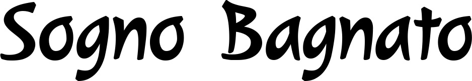 Vorschau des Bootsnamens "Sogno Bagnato" als Schriftzug für "Bootsbeschriftung Klassisch 72"