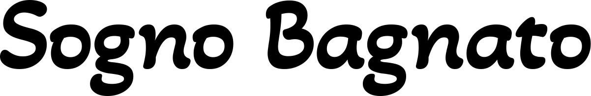 Vorschau des Bootsnamens "Sogno Bagnato" als Schriftzug für "Bootsbeschriftung Klassisch 103"