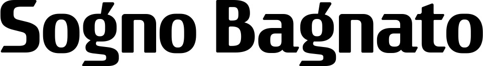 Vorschau des Bootsnamens "Sogno Bagnato" als Schriftzug für "Bootsbeschriftung Fett 22"