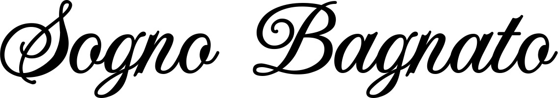 Vorschau des Bootsnamens "Sogno Bagnato" als Schriftzug für "Bootsbeschriftung Klassisch 70"