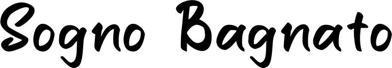 Vorschau des Bootsnamens "Sogno Bagnato" als Schriftzug für "Bootsbeschriftung Klassisch 95"