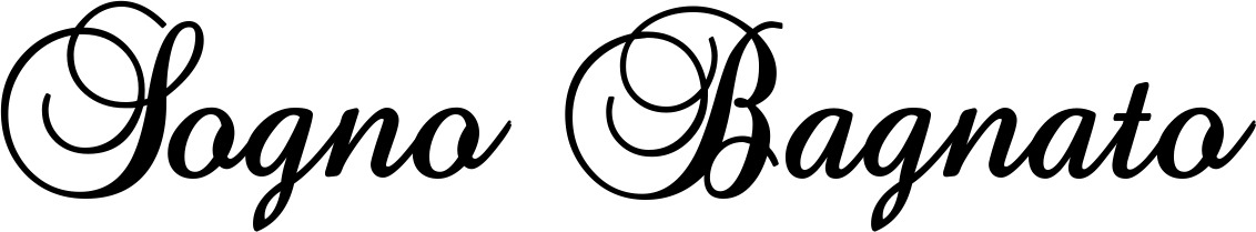 Vorschau des Bootsnamens "Sogno Bagnato" als Schriftzug für "Bootsbeschriftung Klassisch 02-A"