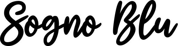 Vorschau des Bootsnamens "Sogno Blu" als Schriftzug für "Bootsbeschriftung Klassisch 74"