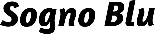 Vorschau des Bootsnamens "Sogno Blu" als Schriftzug für "Bootsbeschriftung Kursiv 01"