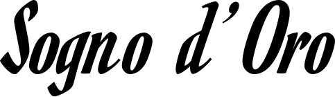 Vorschau des Bootsnamens "Sogno d’Oro" als Schriftzug für "Bootsbeschriftung Klassisch 93"