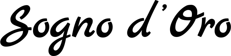Vorschau des Bootsnamens "Sogno d’Oro" als Schriftzug für "Bootsbeschriftung Klassisch 45"