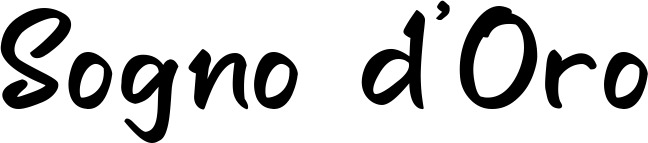 Vorschau des Bootsnamens "Sogno d’Oro" als Schriftzug für "Bootsbeschriftung Klassisch 95"