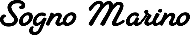 Vorschau des Bootsnamens "Sogno Marino" als Schriftzug für "Bootsbeschriftung Klassisch 65"