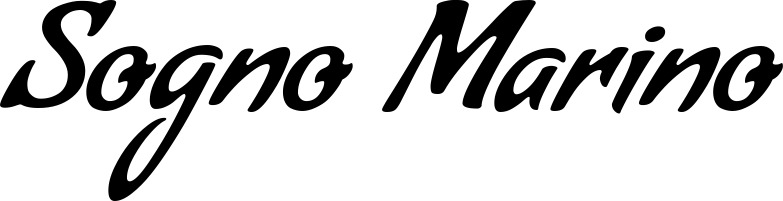 Vorschau des Bootsnamens "Sogno Marino" als Schriftzug für "Bootsbeschriftung Klassisch 57"