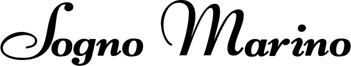 Vorschau des Bootsnamens "Sogno Marino" als Schriftzug für "Bootsbeschriftung Klassisch 76-A"