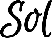 Vorschau des Bootsnamens "Sol" als Schriftzug für "Bootsbeschriftung Klassisch 105"