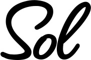 Vorschau des Bootsnamens "Sol" als Schriftzug für "Bootsbeschriftung Klassisch 111"