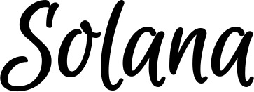 Vorschau des Bootsnamens "Solana" als Schriftzug für "Bootsbeschriftung Klassisch 105"